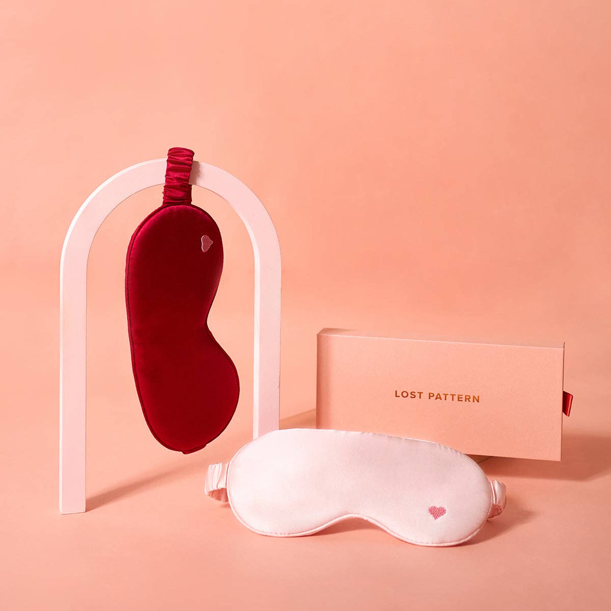 “Love Heart” Silk Sleep Eye Mask - Pink