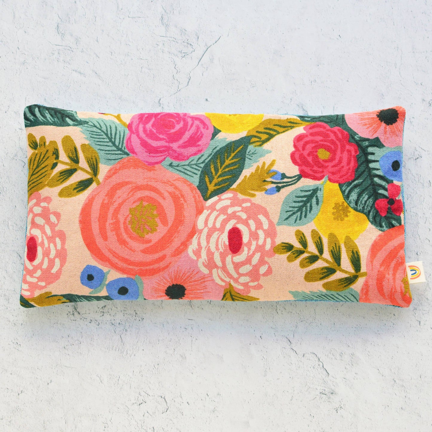 Juliet Rose Floral in Pink Canvas Oversized Eye Pillow: Lavender