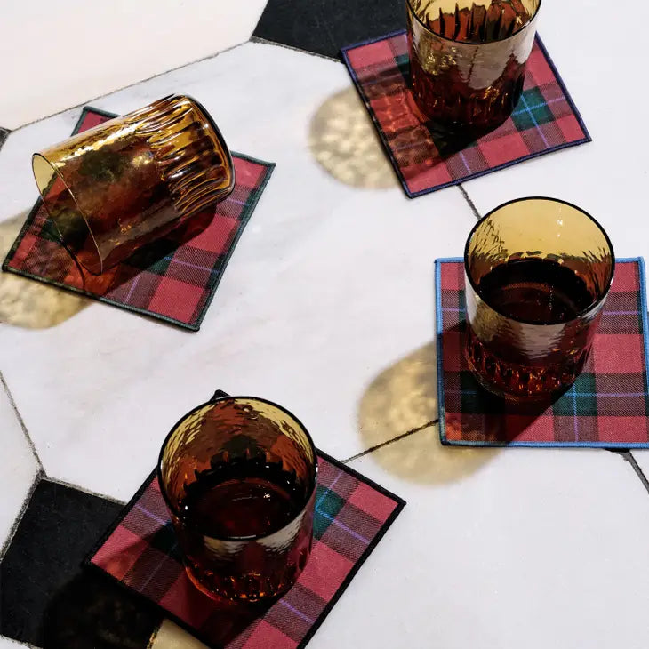 Jubilee Plaid Cocktail Napkin Set