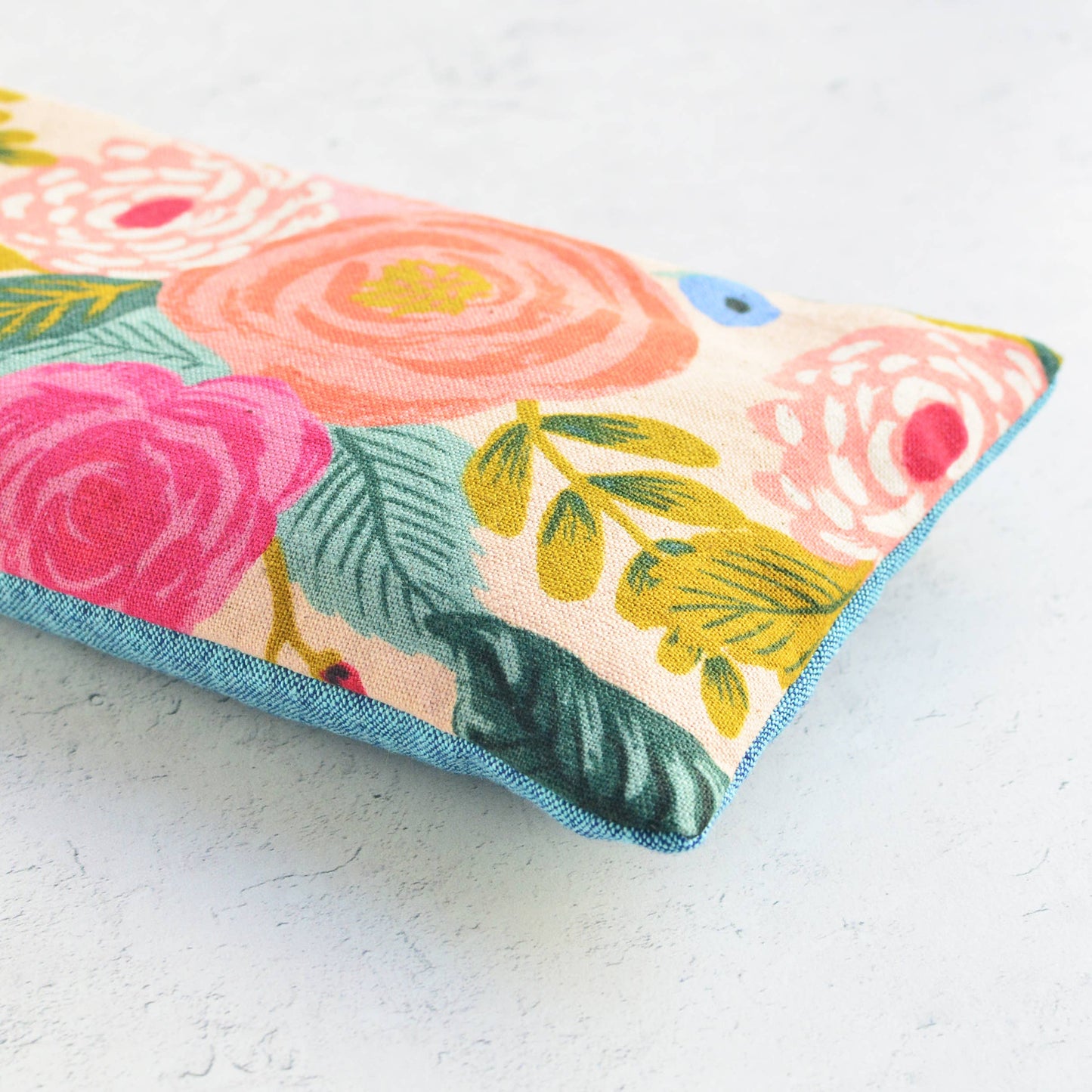 Juliet Rose Floral in Pink Canvas Oversized Eye Pillow: Lavender