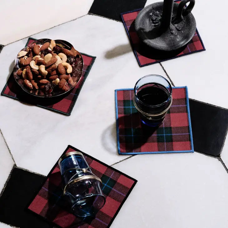 Jubilee Plaid Cocktail Napkin Set