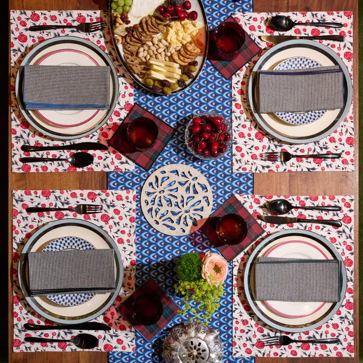 Jubilee Plaid Cocktail Napkin Set