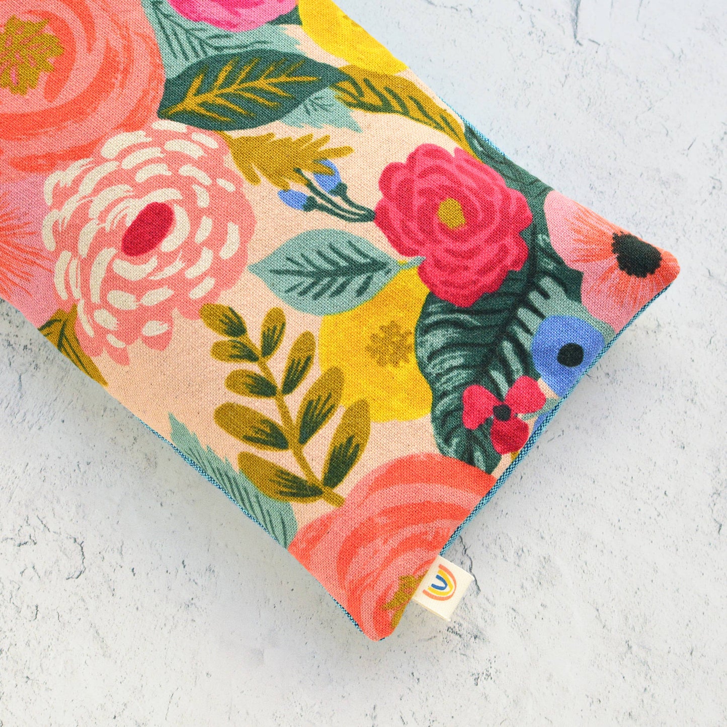 Juliet Rose Floral in Pink Canvas Oversized Eye Pillow: Lavender