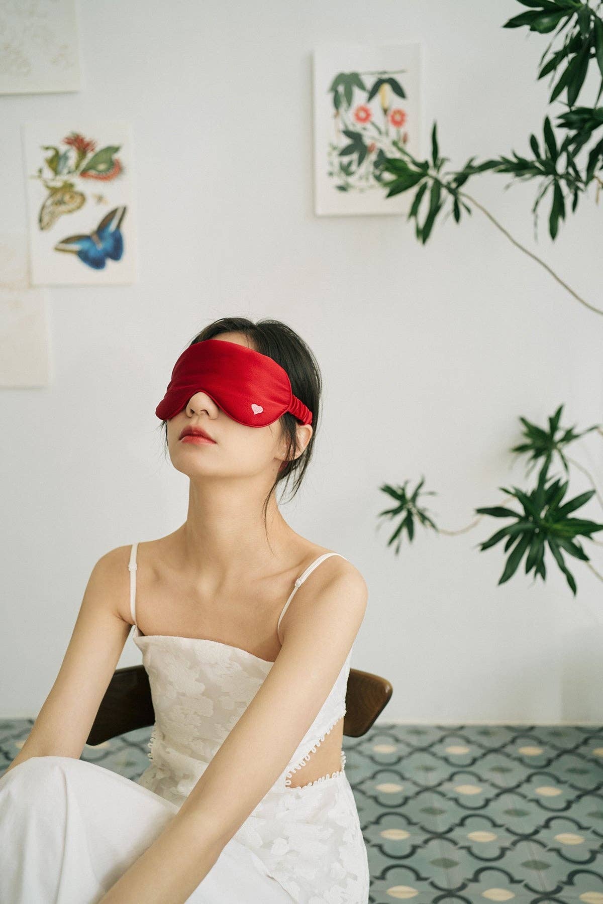 “Love Heart” Silk Sleep Eye Mask - Red