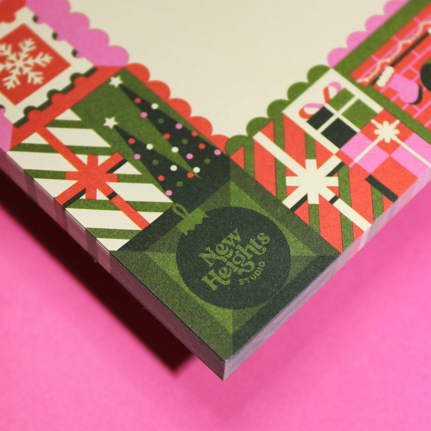 "Jolly Holiday" Christmas Holiday Stationery Notepad (5x7)