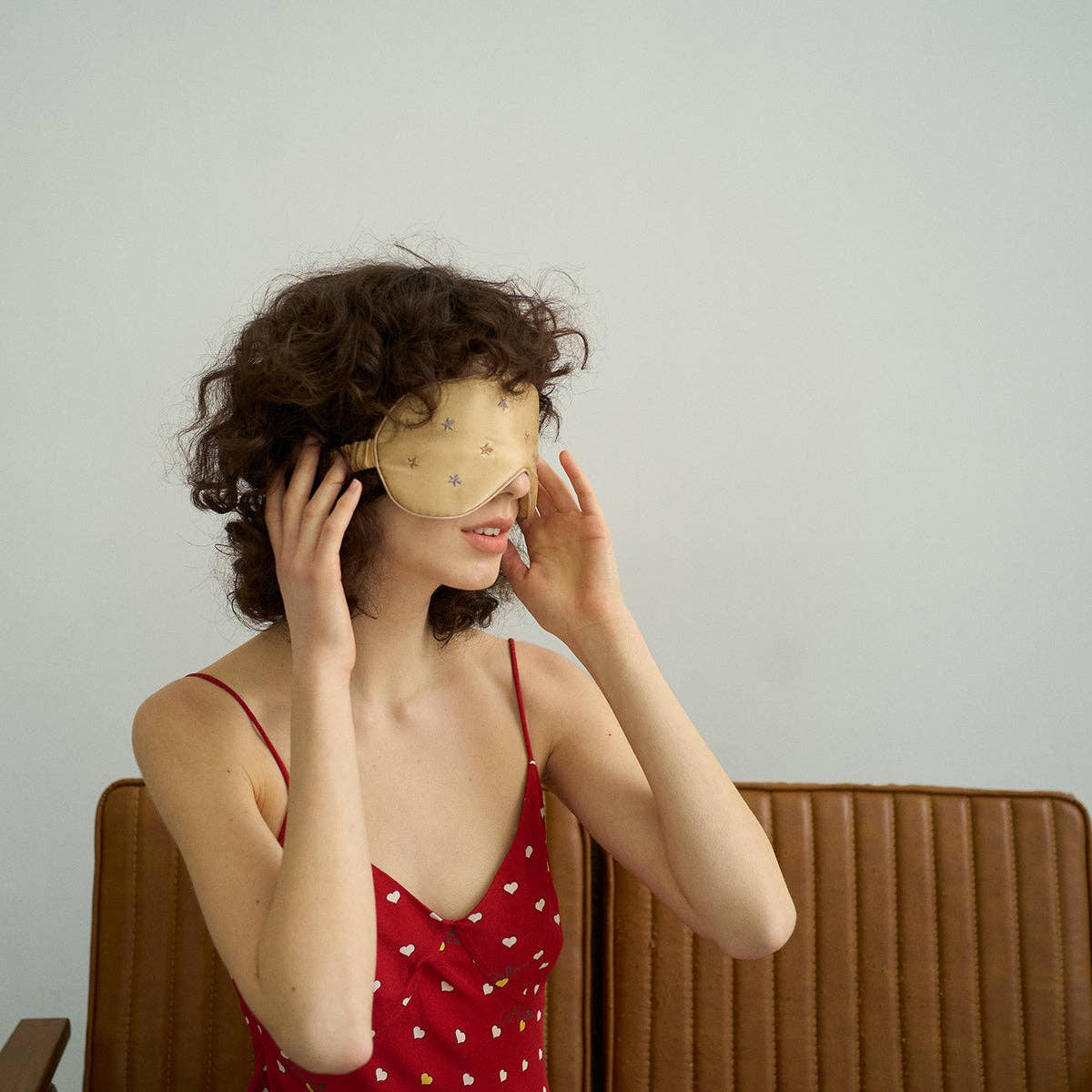 “Starry Night” Silk Sleep Eye Mask - Gold
