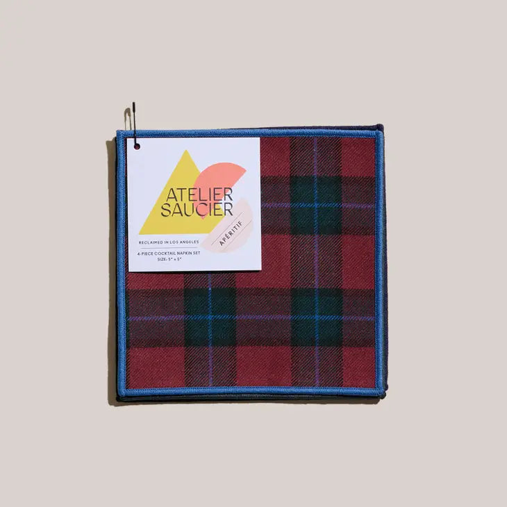 Jubilee Plaid Cocktail Napkin Set