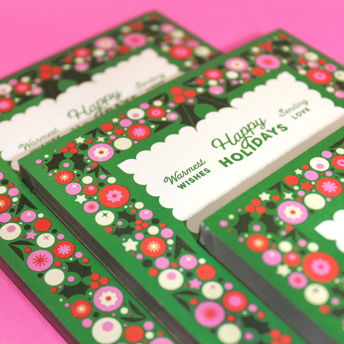 "Cheerful Garland" Christmas Notepad Stationery (4x6)