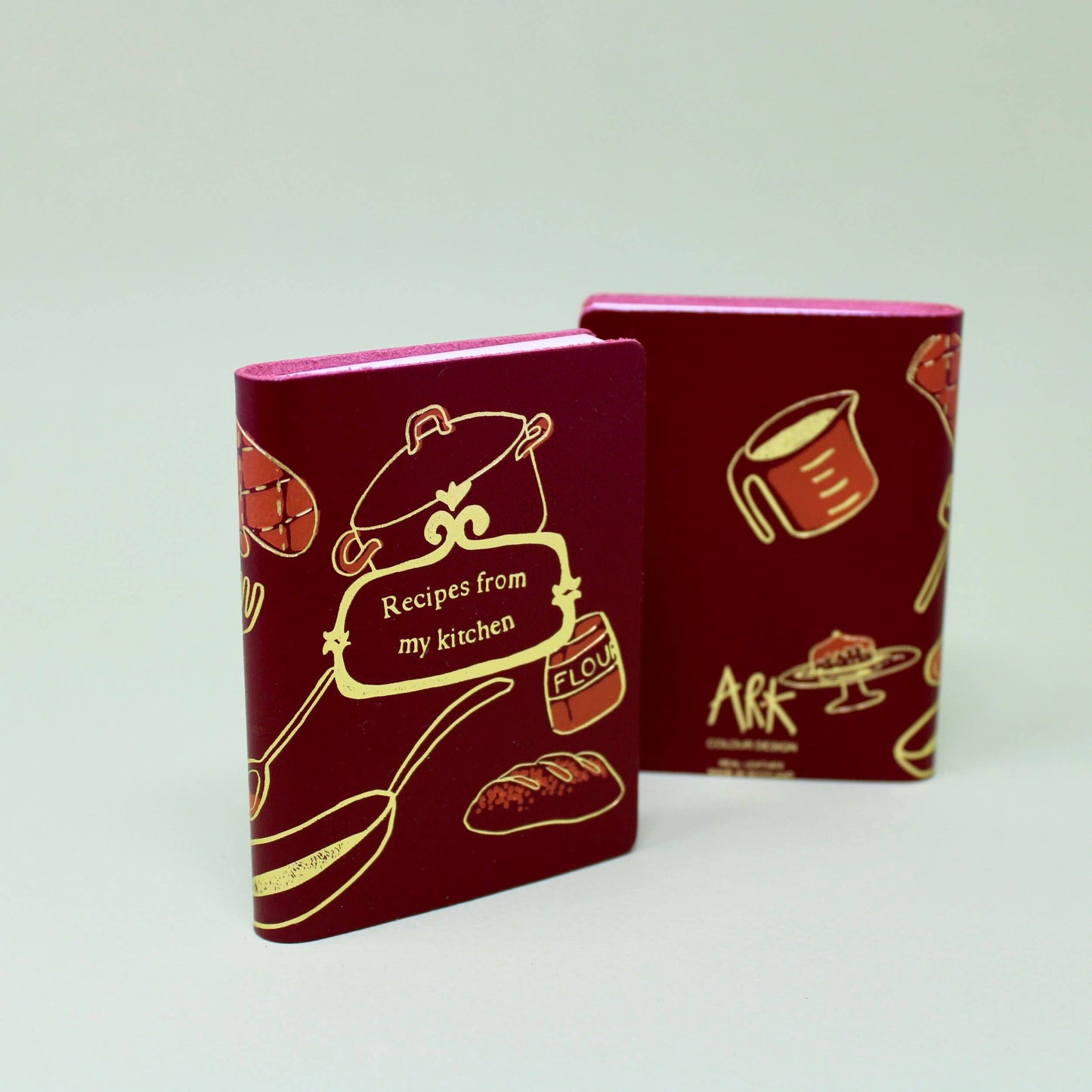 Illustrated Midi Leather Journal - Recipes from my kitchen