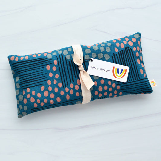 Weighted Lavender Eye Pillow in Aerial View Midnight Canvas: Lavender