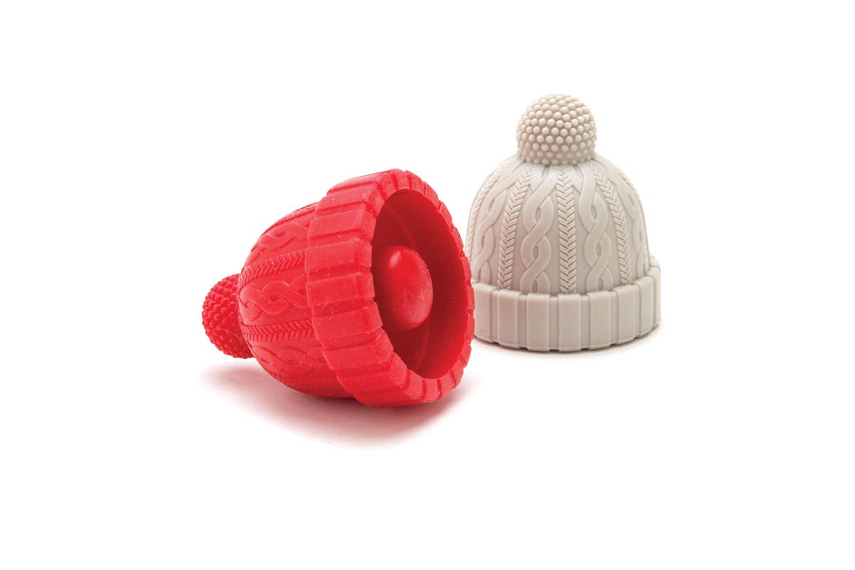 Beanie Wine Stopper - Pack of 2 - Red & Grey