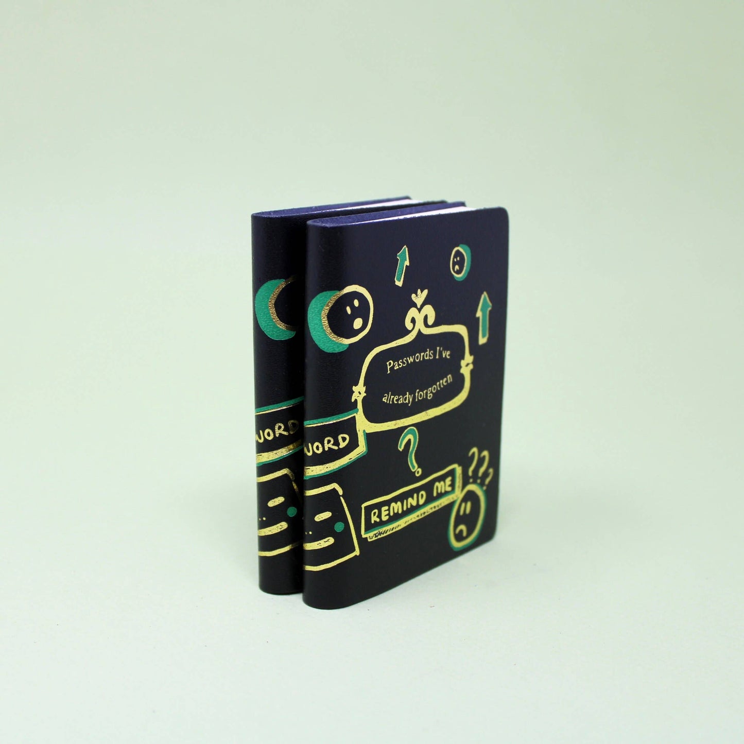 Illustrated Midi Leather Journal - Passwords I've already forgotten