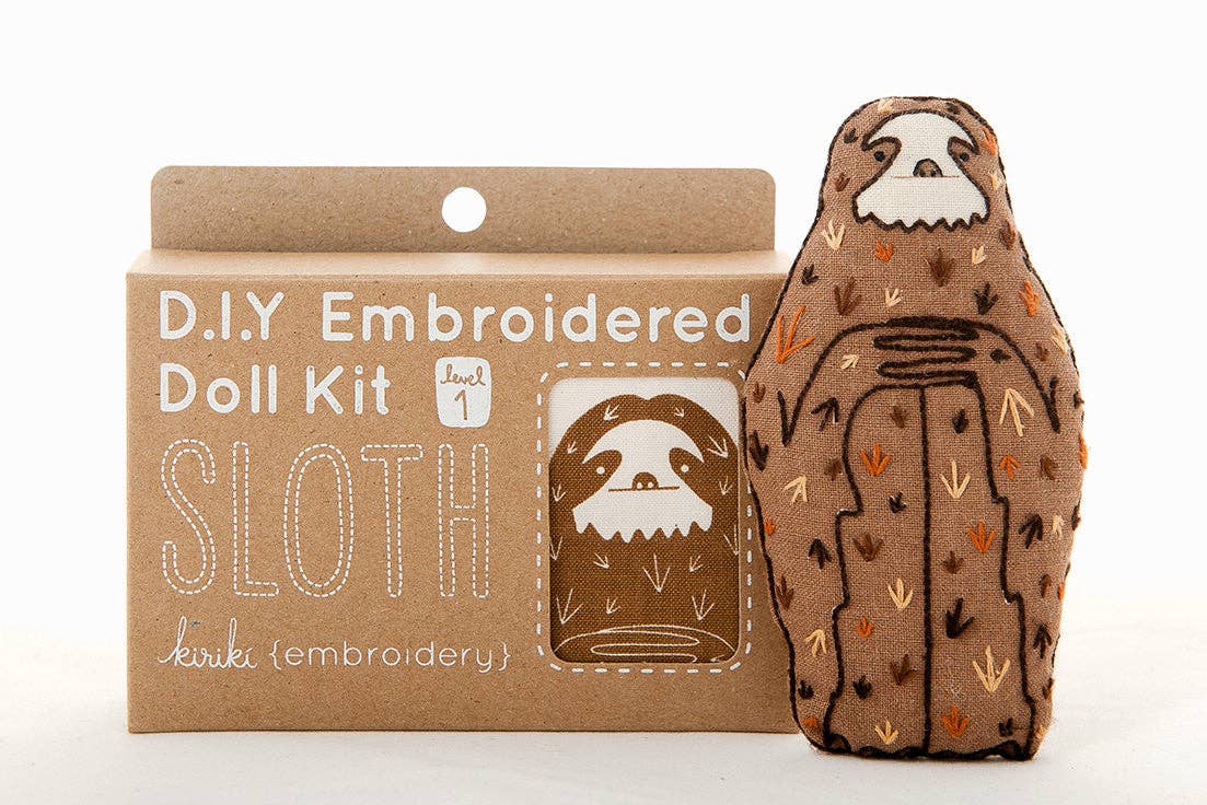 Sloth Drawing Kit Sloth - Embroidery Kit – Slate
