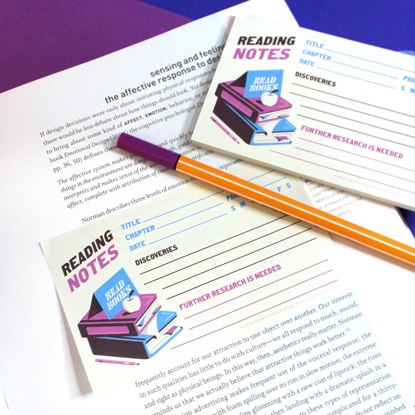 New Heights Studio - "Reading Notes" Sticky Notes For Annotations (5x3)