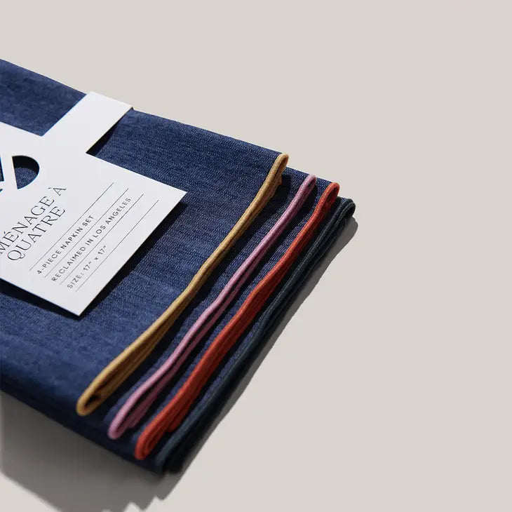 Rainbow Denim Napkin Set