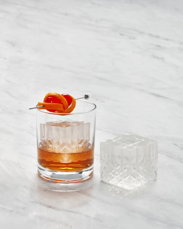 W&P Crystal Ice Tray, Perfect Etched Large Cubes, Slow Melting for