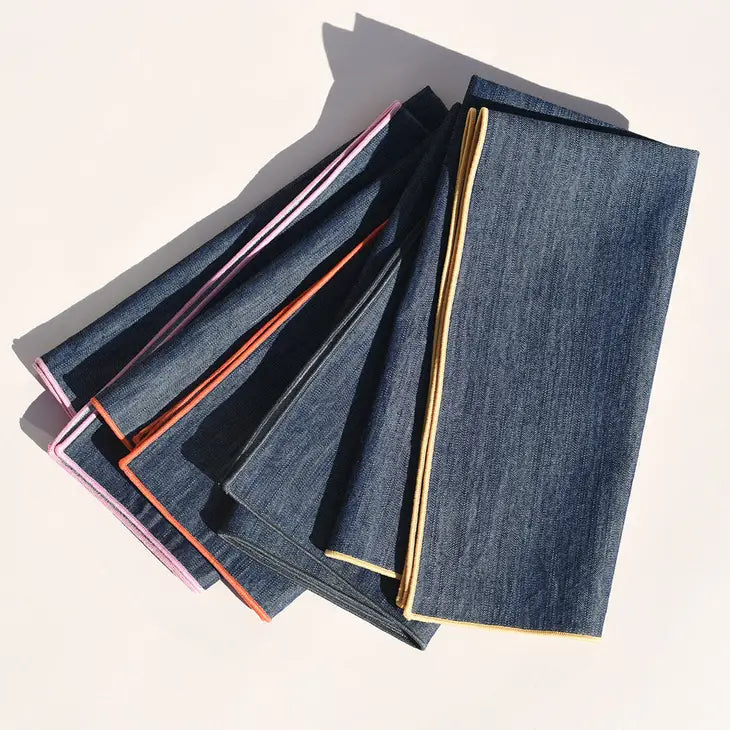 Rainbow Denim Napkin Set