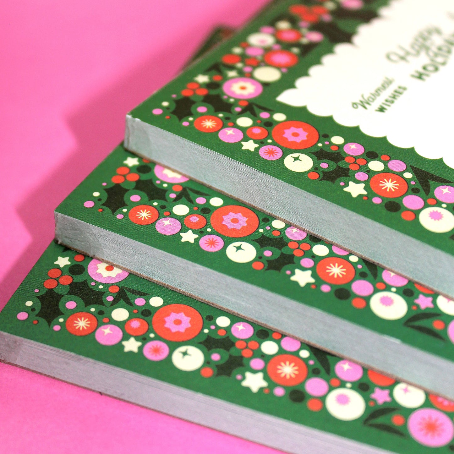 "Cheerful Garland" Christmas Notepad Stationery (4x6)