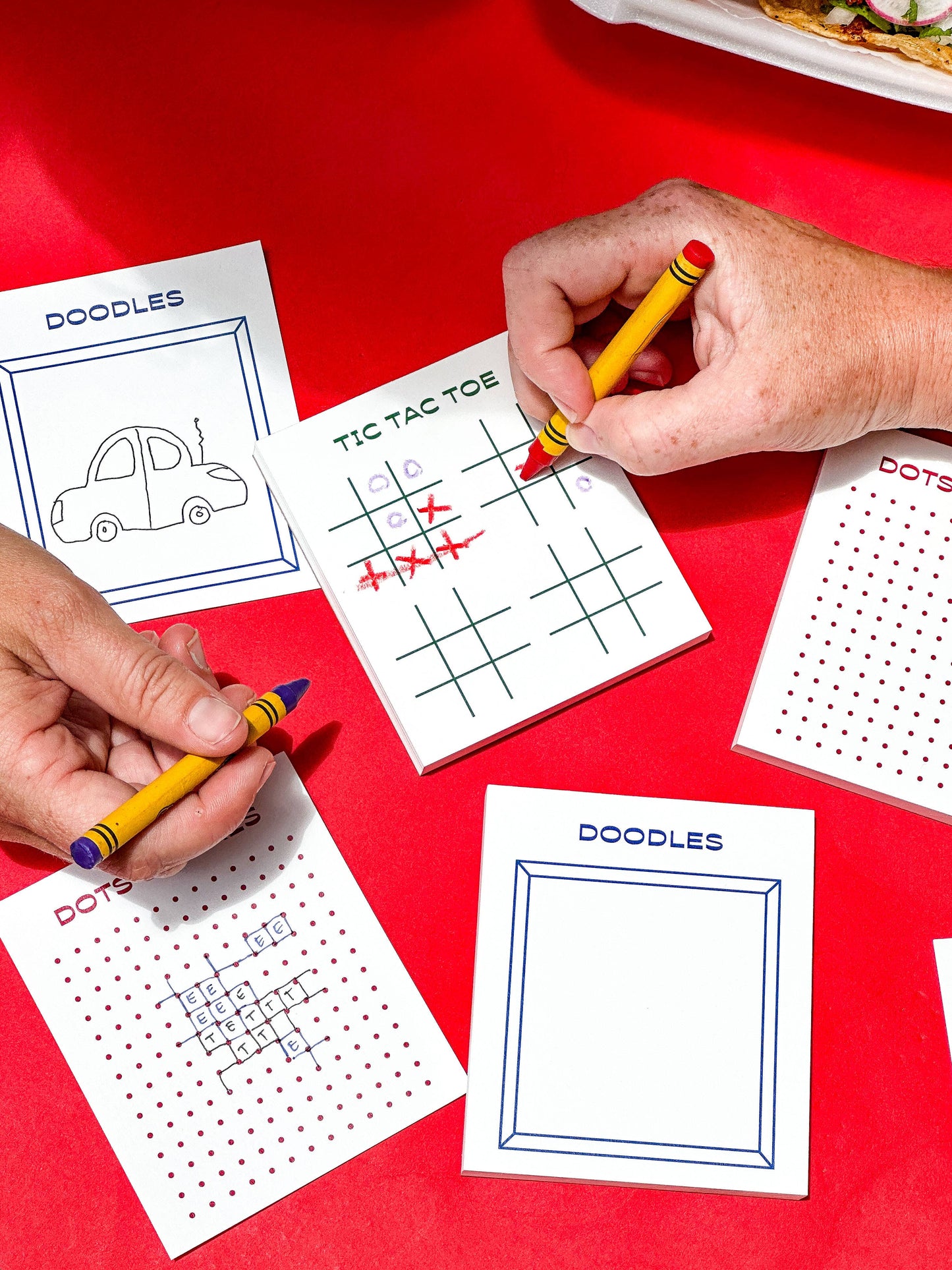 Gaming Notepad Trio - Tic Tac Toe, Dots & Boxes, Doodles