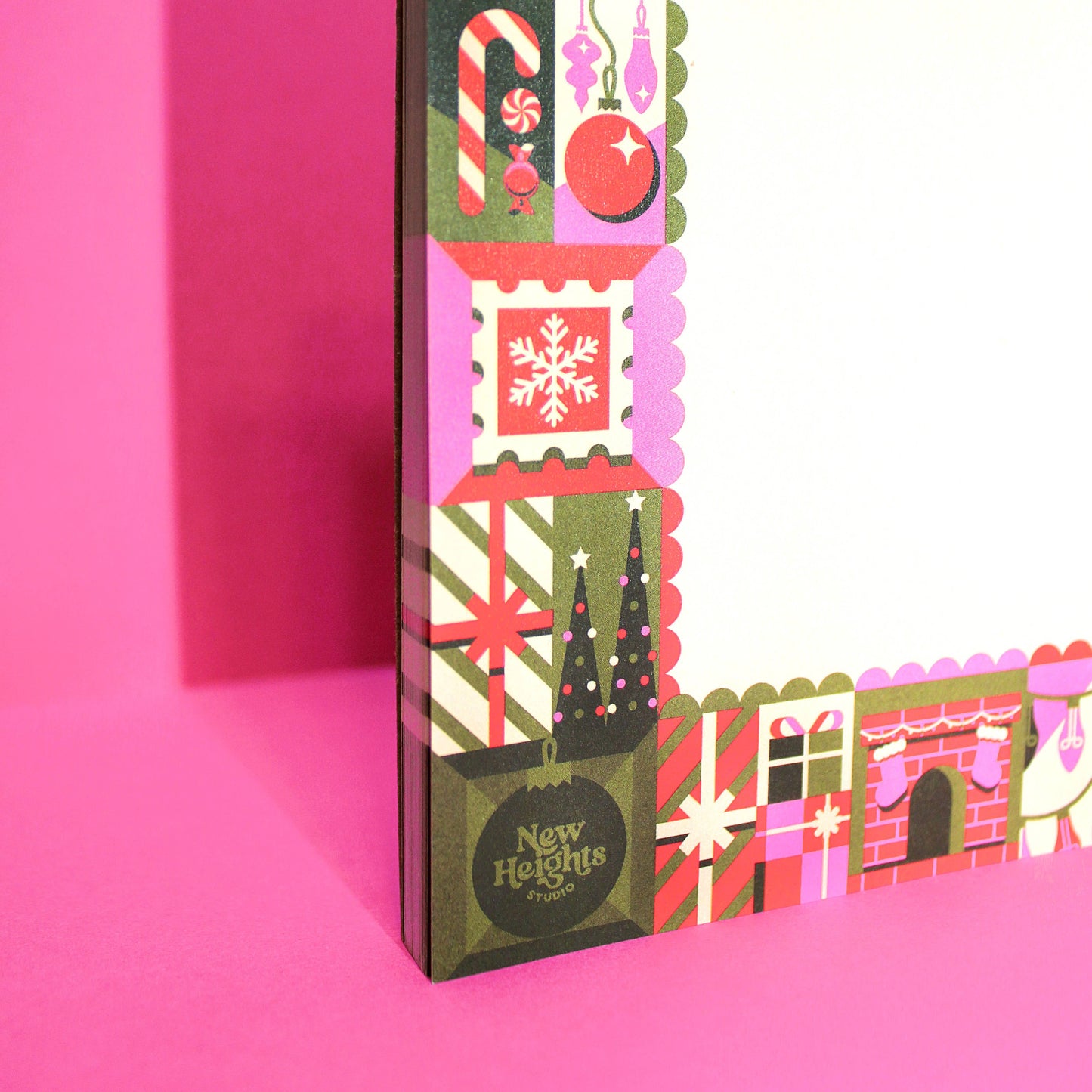 New Heights Studio - "Jolly Holiday" Christmas Holiday Stationery Notepad (5x7)