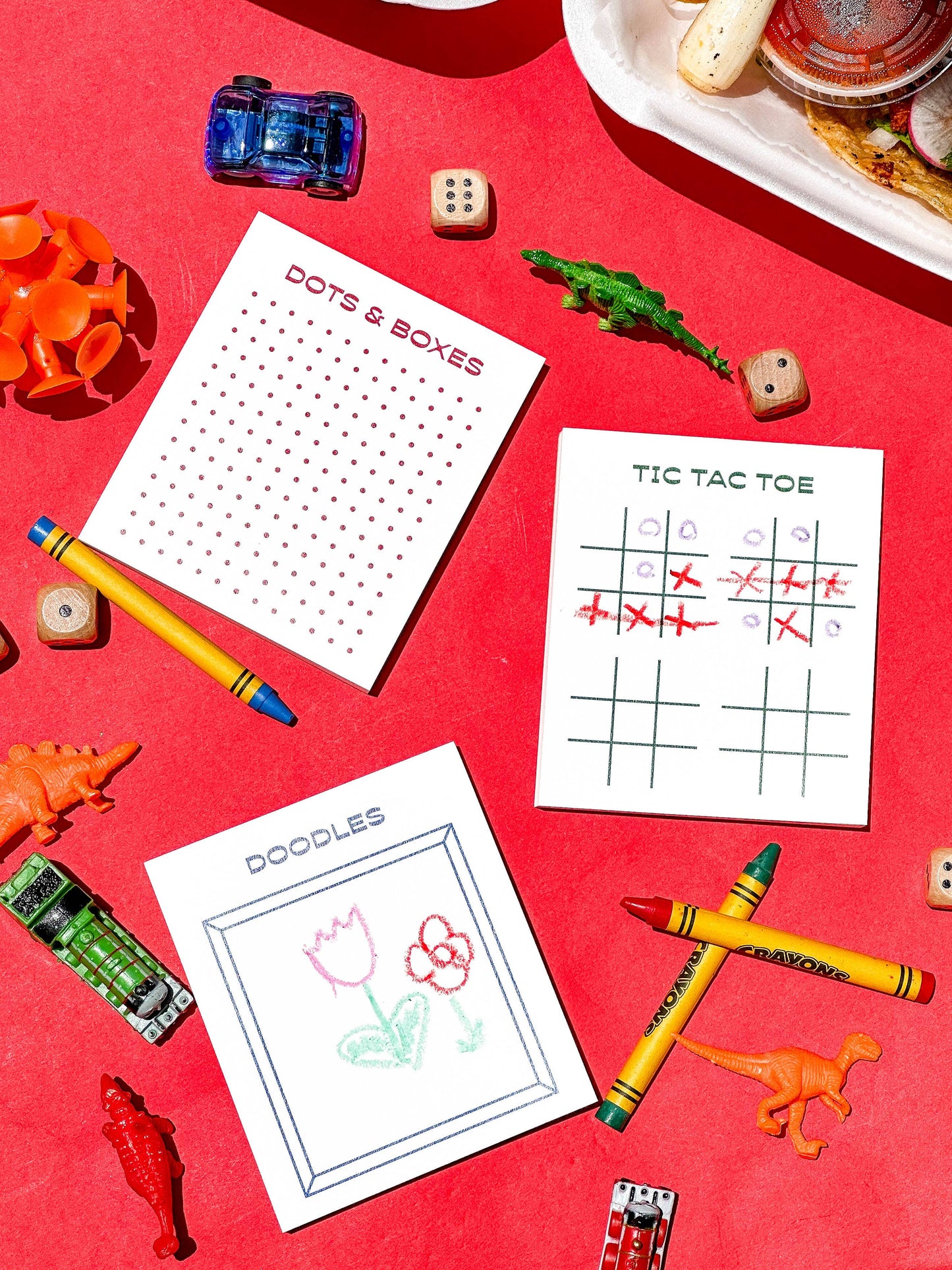 Gaming Notepad Trio - Tic Tac Toe, Dots & Boxes, Doodles