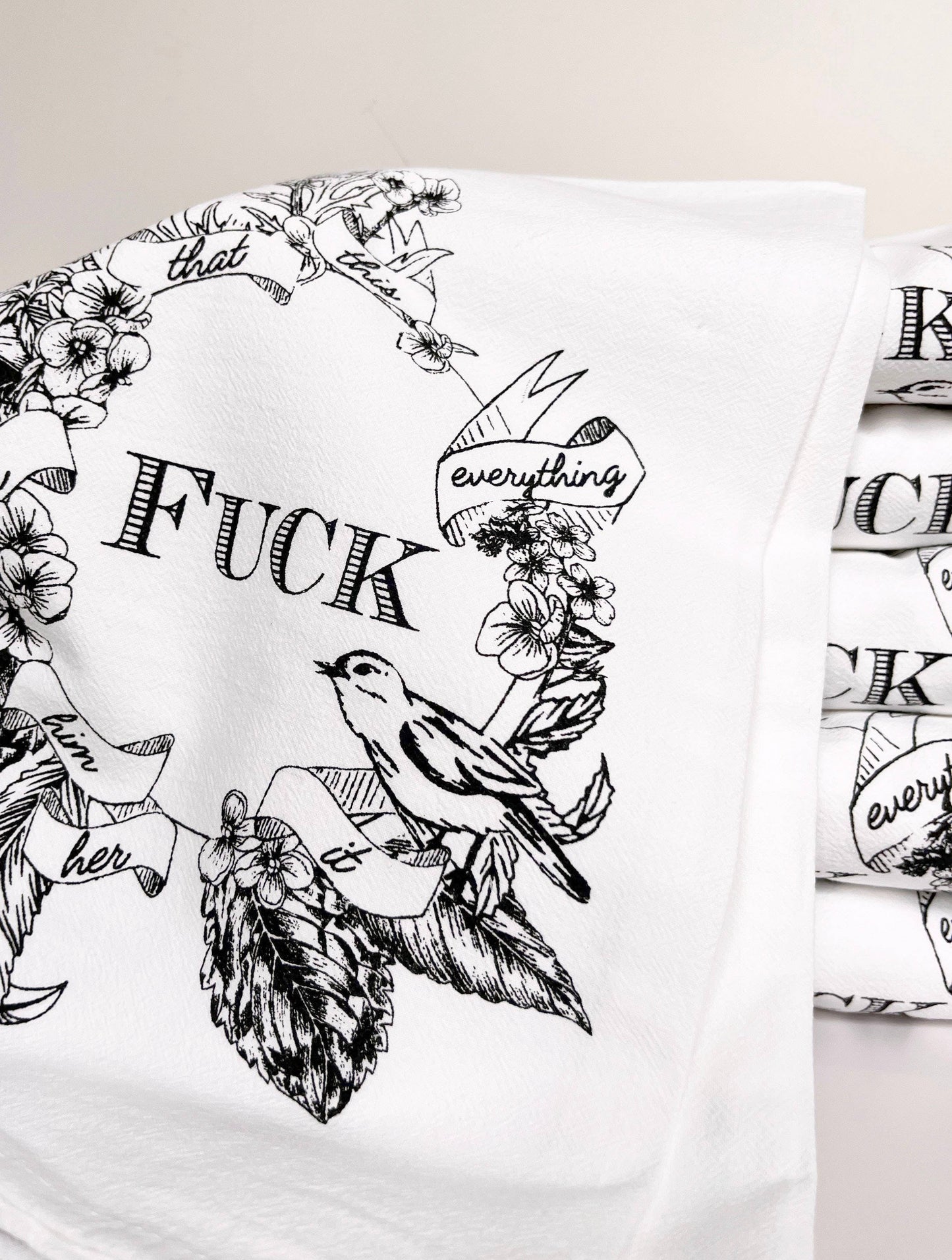 The Coin Laundry - Fuck Everything Funny Kitchen Towel